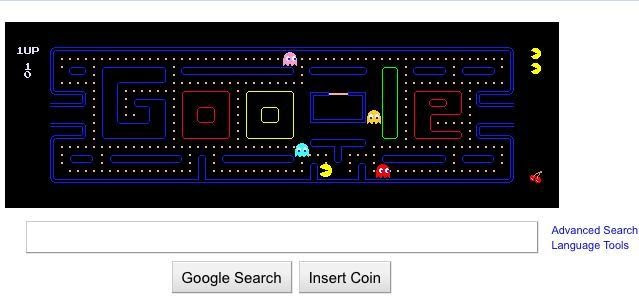 Google, pacman, search engine trick