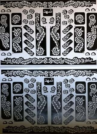 Amazon com SHEET HENNA STICKERS TATTOO BODYART MEHNDI Amazon com SHEET HENNA STICKERS TATTOO BODYART MEHNDI