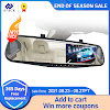 E-ACE Dashcam White Mirror Dvr 4.3 Inch Dash Camera FHD 1080P Auto Registrar Support Rear View Camera Video Recorder Car Dvrs