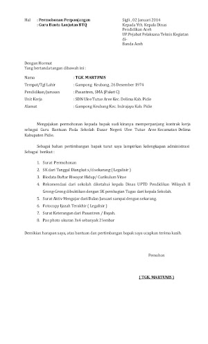 Pelajari Contoh Surat Permohonan Guru Bantu Terbaru 