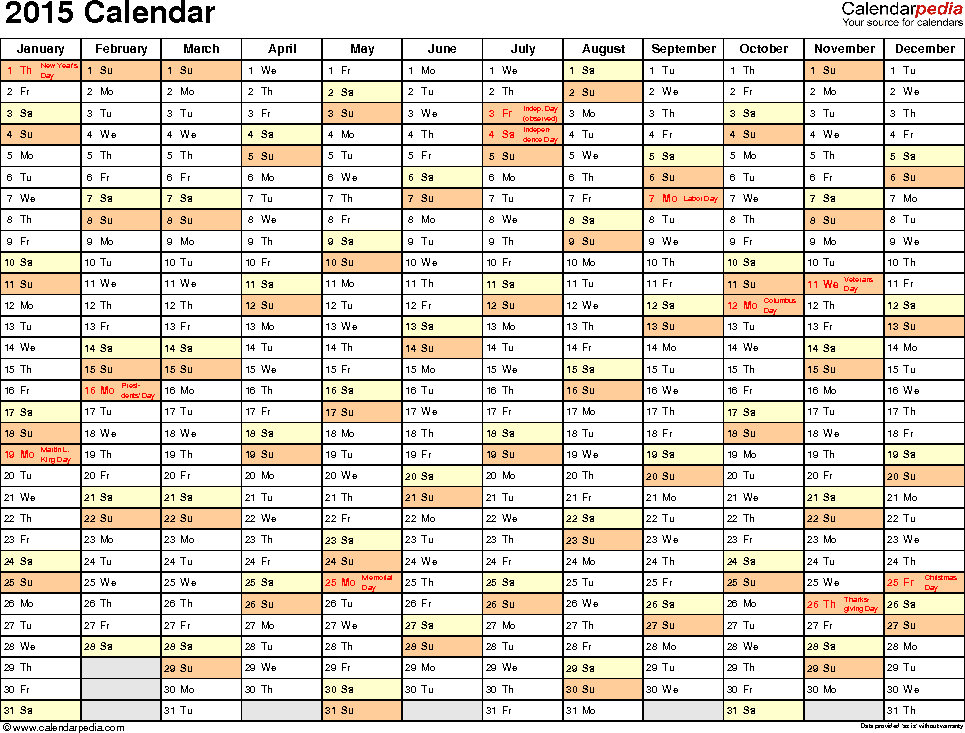 appointment calendar 2015