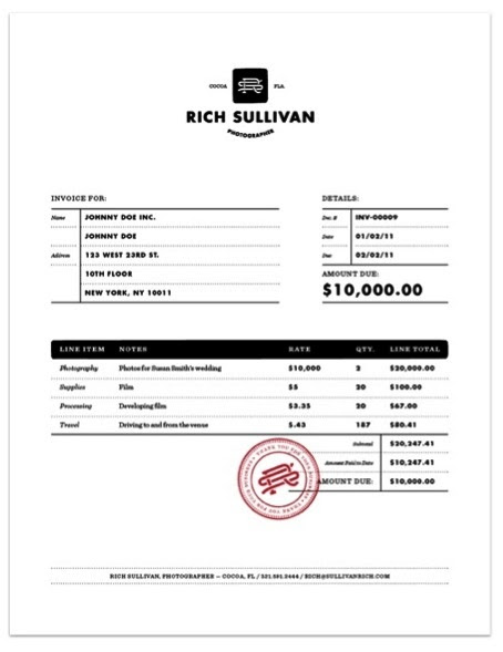 Contoh Faktur Invoice Tagihan dengan Desain Menarik