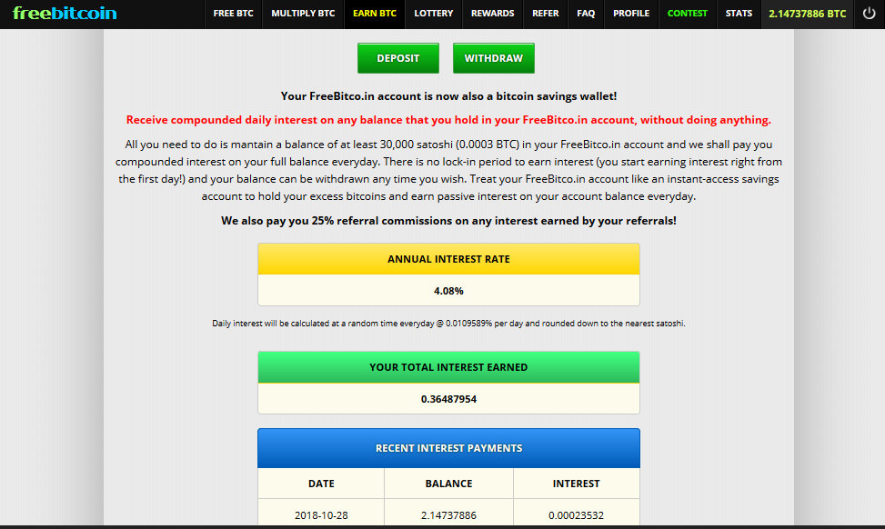 Earn Interest On Your Bitcoin Daily - 
