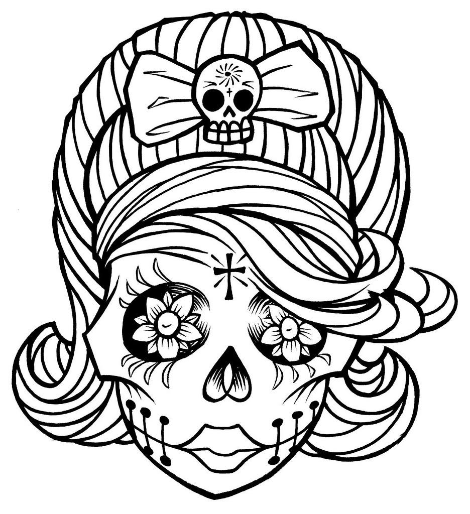 Sugar Skull Coloring Page - Coloring Home