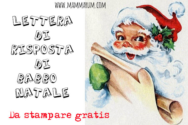 Risposta di Babbo Natale da stampare gratis - Mammarum