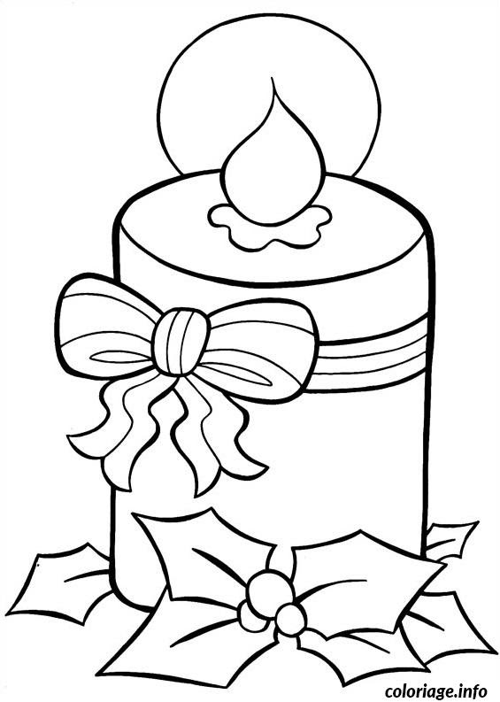 Coloriage Bougie De Noel Simple Jecoloriecom