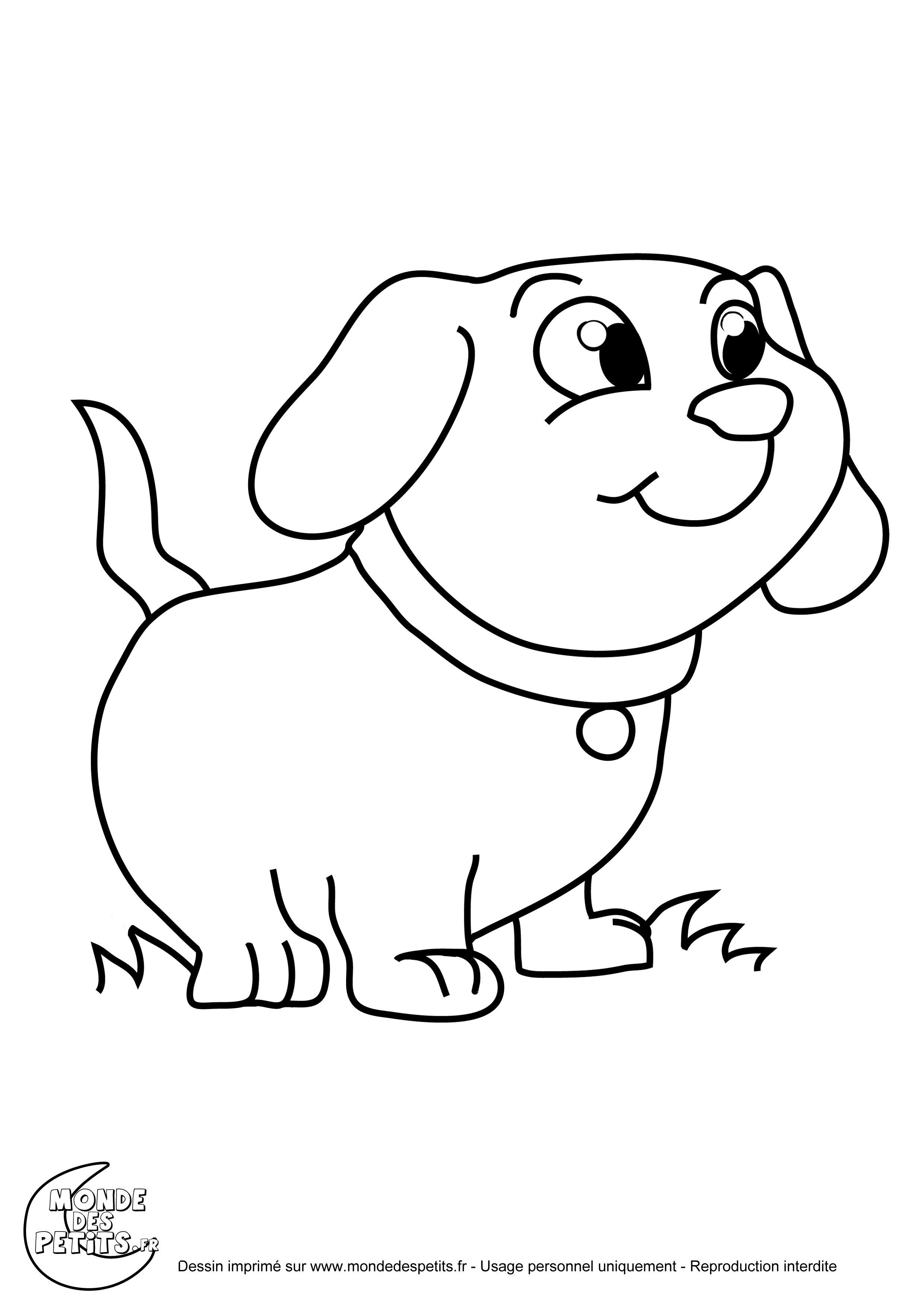 Dessin de chien gratuit a imprimer et colorier