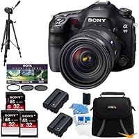 Sony SLTA99V Alpha SLT-A99V A99 SLT-A99 Full-Frame 24.3 MP SLR Digital Camera with 3-Inch LED - Sony 24 -70mm f/2.8 BUNDLE with 32GB High Speed Card,Deluxe Hoya Filter Kit, Spare Batteries, Full Sized Tripod, Deluxe Padded Case + More