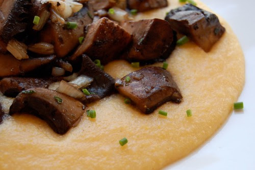 Cheesy Polenta with Skillet Roasted Mushrooms