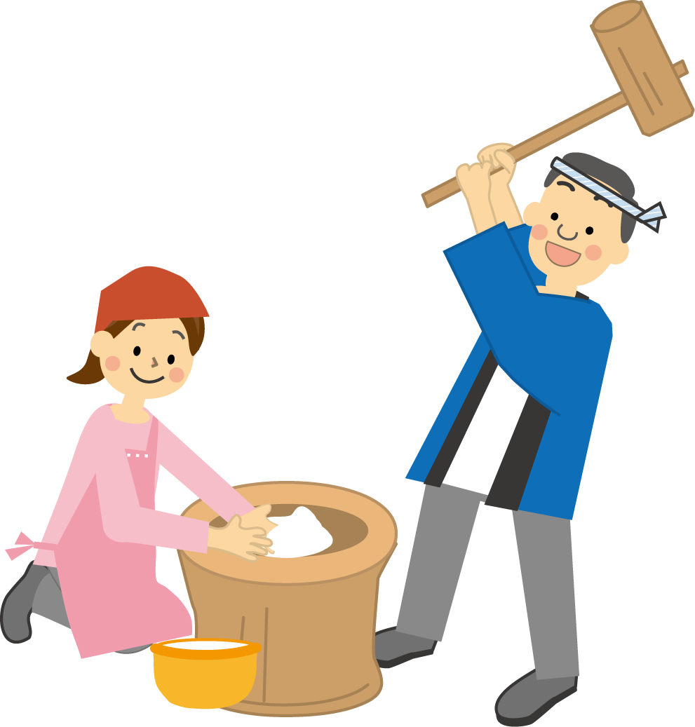 餅つきイラスト無料素材