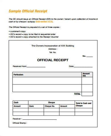  sample receipt form philippines the document template bir official
