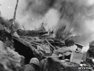US Marines come under artillery attack on 11 April, 1952