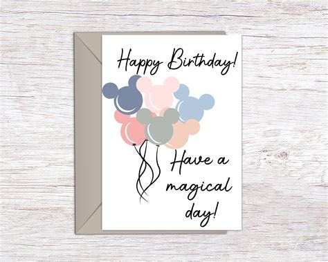 Beautifully designed cards with many birthday message suggestions from our fantastic team! printable disney birthday card magical birthday card mickey etsy