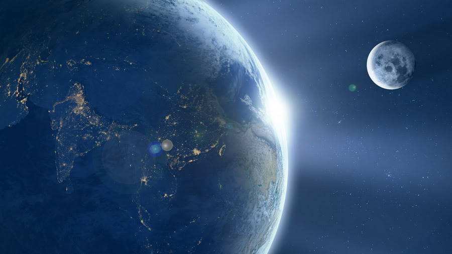 フリーイラスト 地球と月と太陽の光でアハ体験 Gahag 著作権フリー写真 イラスト素材集