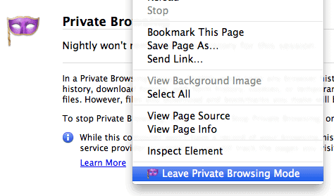 open link private browsing