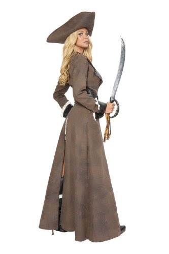 Deluxe 4pc Pirate Captain(AS SHOWN,XL)