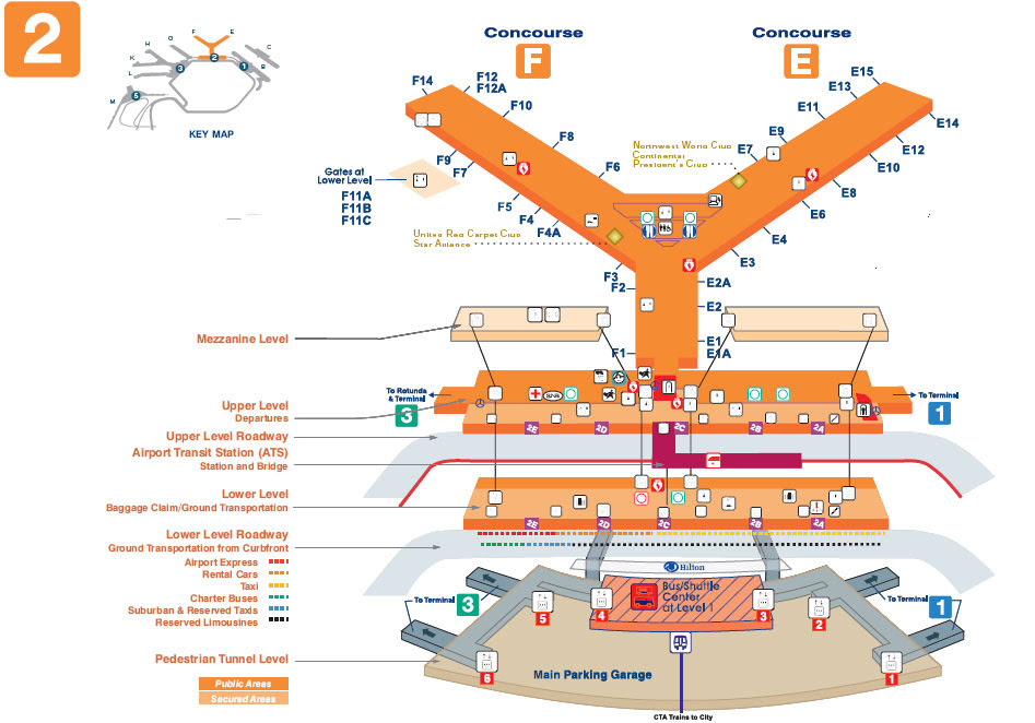 Chicago O Hare Terminal Map O'Hare Terminal Map   Chicago O'Hare International Airport   ORD
