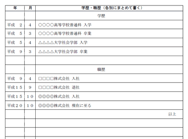 履歴書の学歴は正確に記入しよう