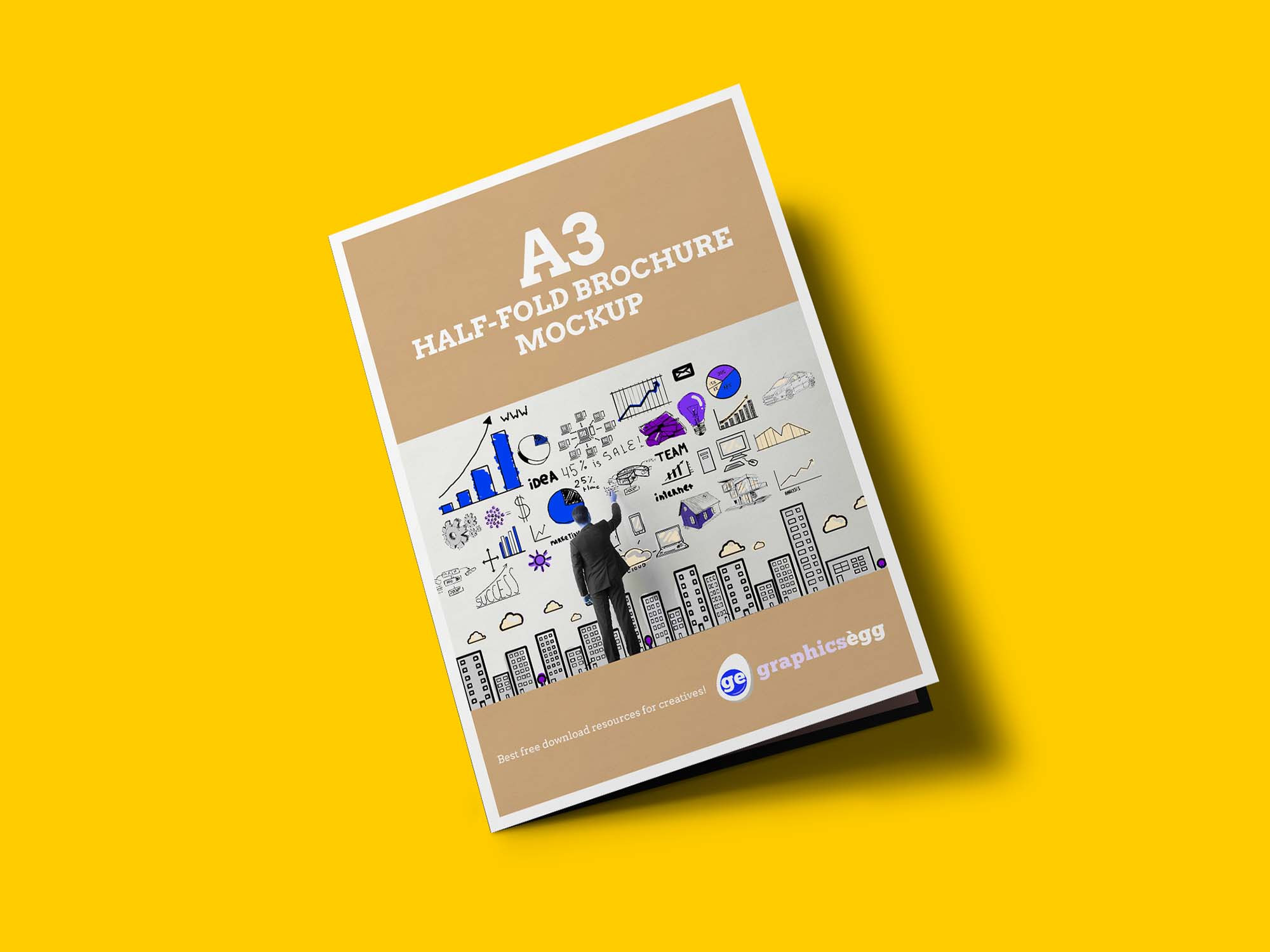 Half Fold Brochure Mockup Psd