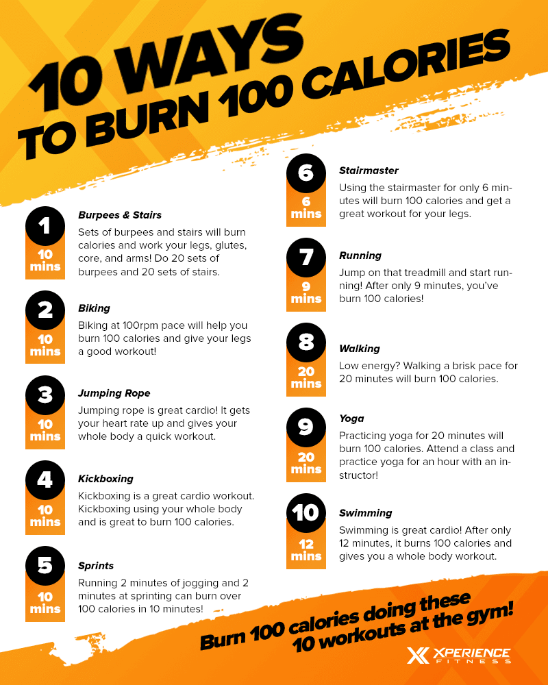 10 Ways To Burn 100 Calories Xperience Fitness