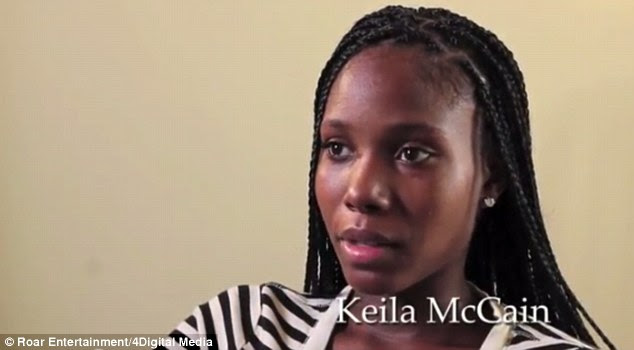 Hard: Keila McCain was trafficked from the age of 12 but has now managed to escape from her life as a prostitute