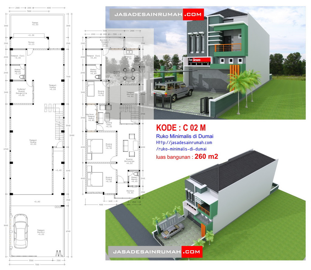 Ruko Minimalis Di Dumai Jasa Desain Rumah