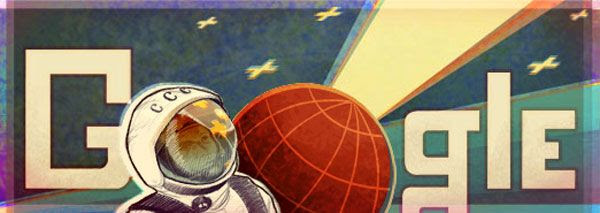 Today's 'Google doodle'...which celebrates Soviet cosmonaut Yuri Gagarin's historic flight into space on April 12, 1961.
