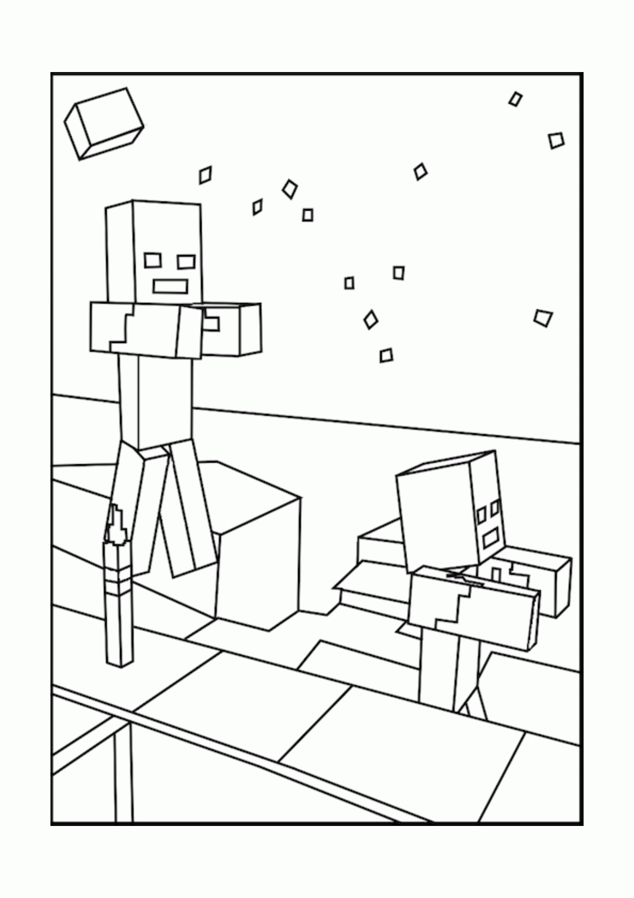 Free Minecraft Zombie Coloring Page Download Free Clip Art Free Clip Art On Clipart Library