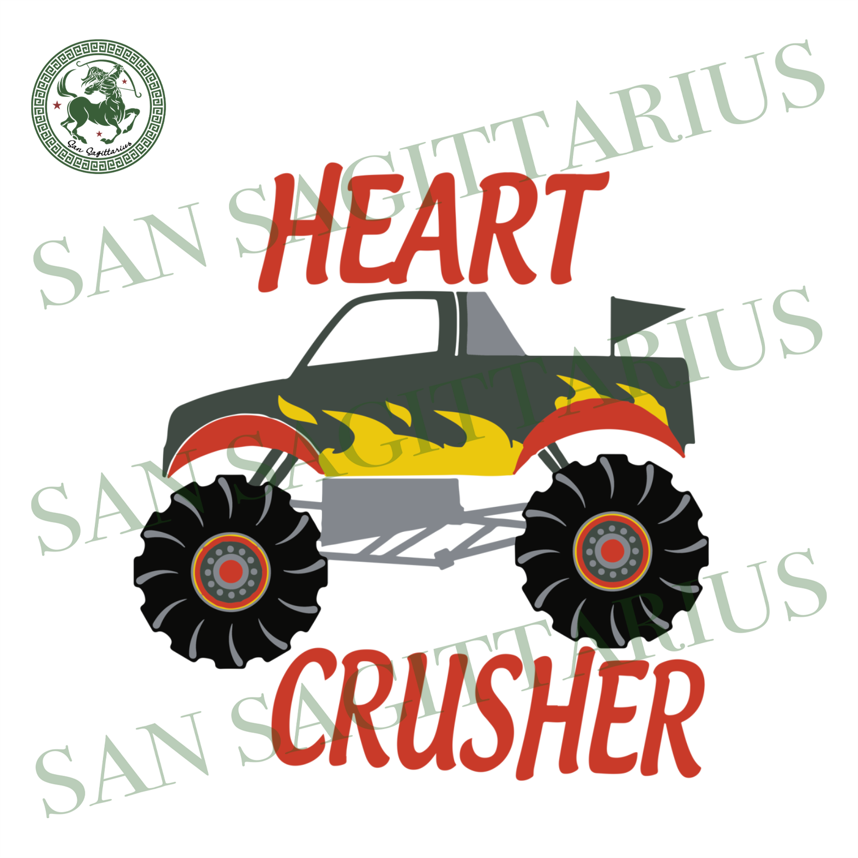 Download Heart Crusher Truck Svg Valentine Truck Valentine Fire Truck Fall T San Sagittarius