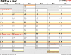 2020 Calendar Pdf 18 Free Printable Calendar Templates