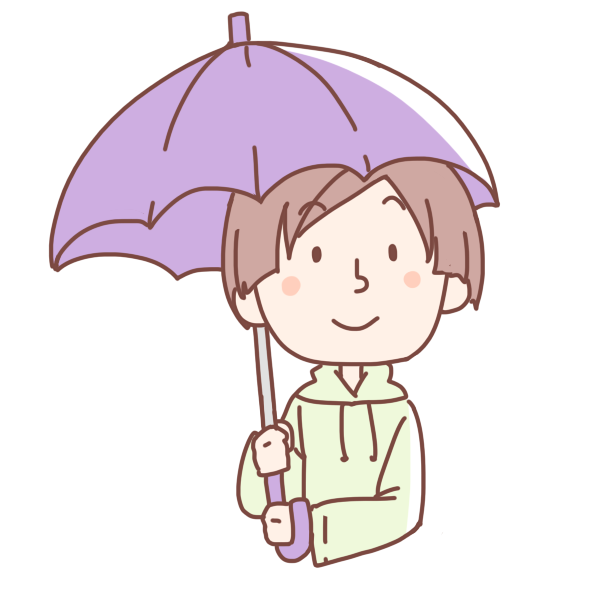 紫の傘をさす女性のイラスト かわいいフリー素材が無料のイラストレイン