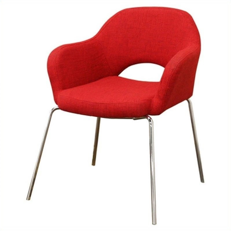 Baxton Studio Executive Fabric Arm Lounge Chair in Red
