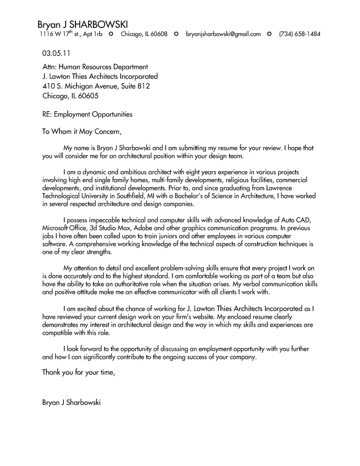 27+ Architecture Cover Letter Sample - letterly.info