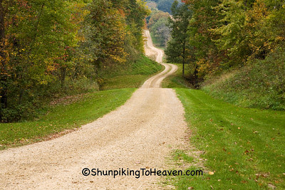 Autumn Gravel Road Scene, Sauk County, Wisconsin