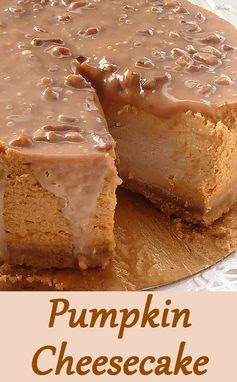 Pumpkin Cheesecake with Caramel Pecan Glaze.   http://www.winnish.net/2012/10/2377/