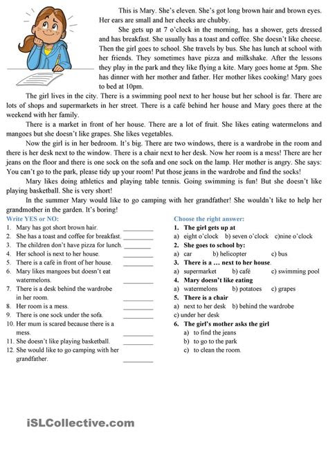  reading comprehension reading comprehension worksheets reading
