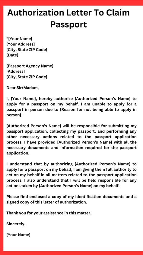 Authorization Letter Sample For Claiming Passport Authorization Letter Of Claiming Passport