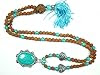 Rudraksha Turquoise Beads Mala Meditation Japamala Pendant Necklace Buddha Praying Rosary