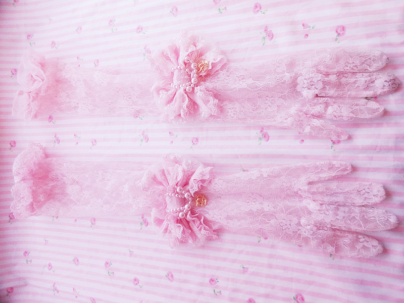 Crown Long Lace Princess Gloves
