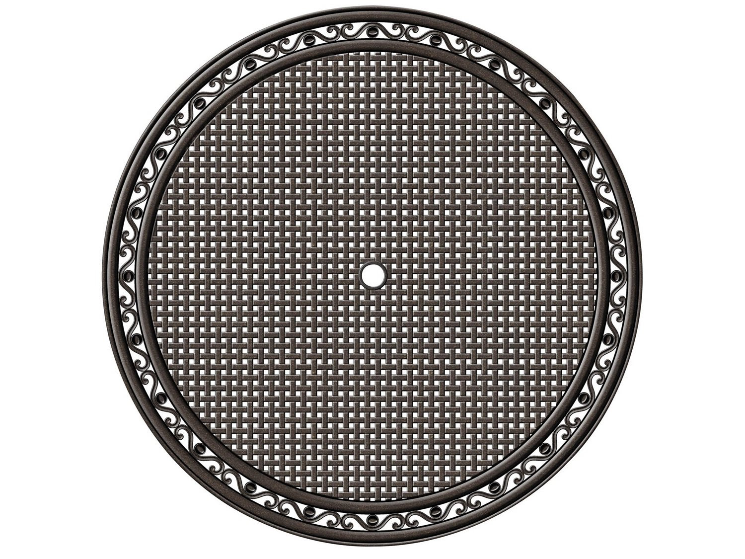 Woodard Cast Aluminum Empire 48 Round Table Top with Umbrella Hole | 03348