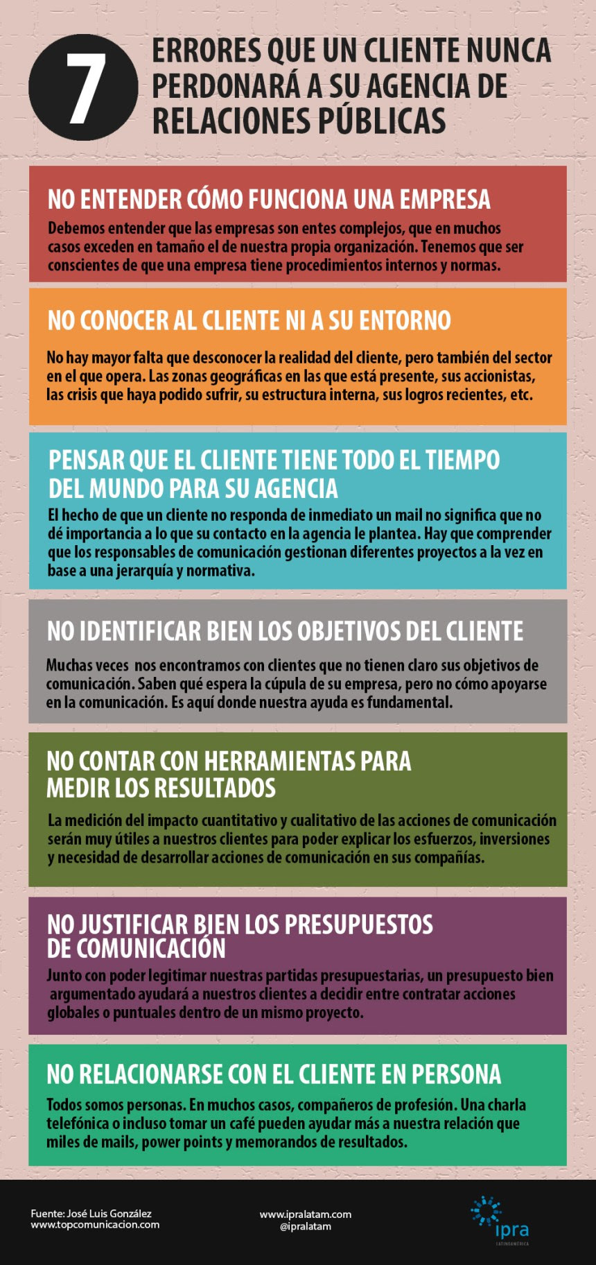 7 errores que cliente no perdona a una agencia de Relaciones Públicas