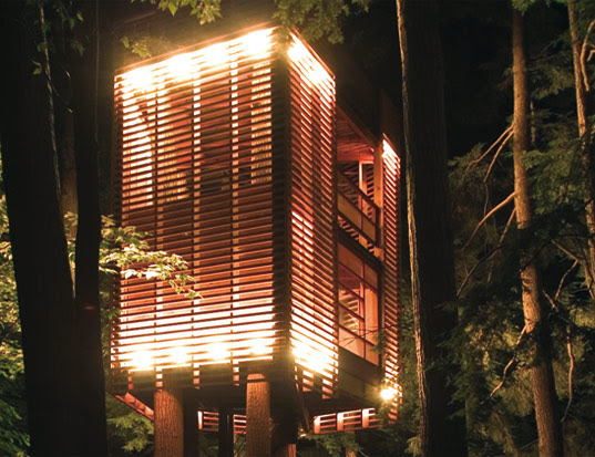4treehouse, Lukasz Kos, glowing treehouse, modern treehouse, Ontario, Lake Maskoka