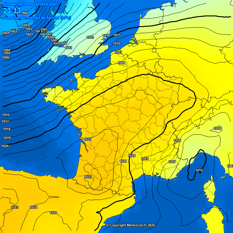 Mapa actual de pressió en superfície
