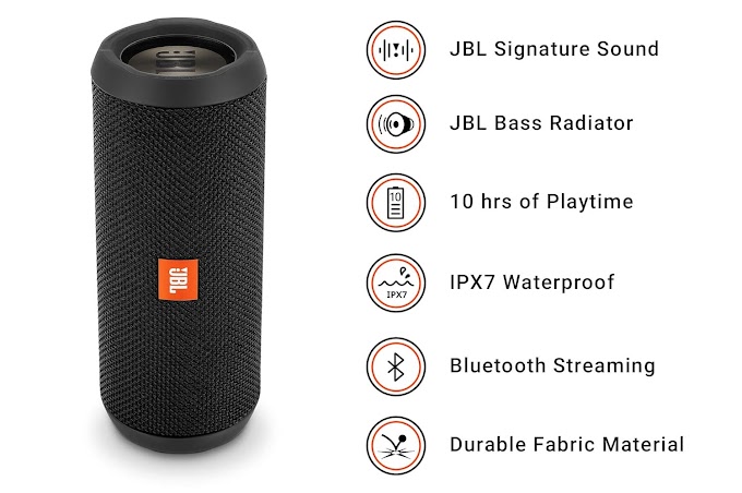 JBL Flip 3 Stealth Waterproof Portable Bluetooth Speaker 