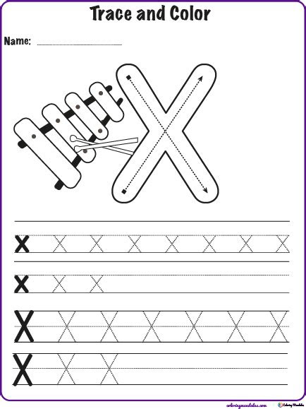  alphabet letter x worksheets for kids