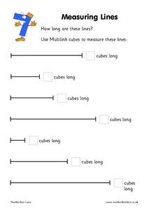 measuring lines worksheet for kindergarten 1st grade lesson planet