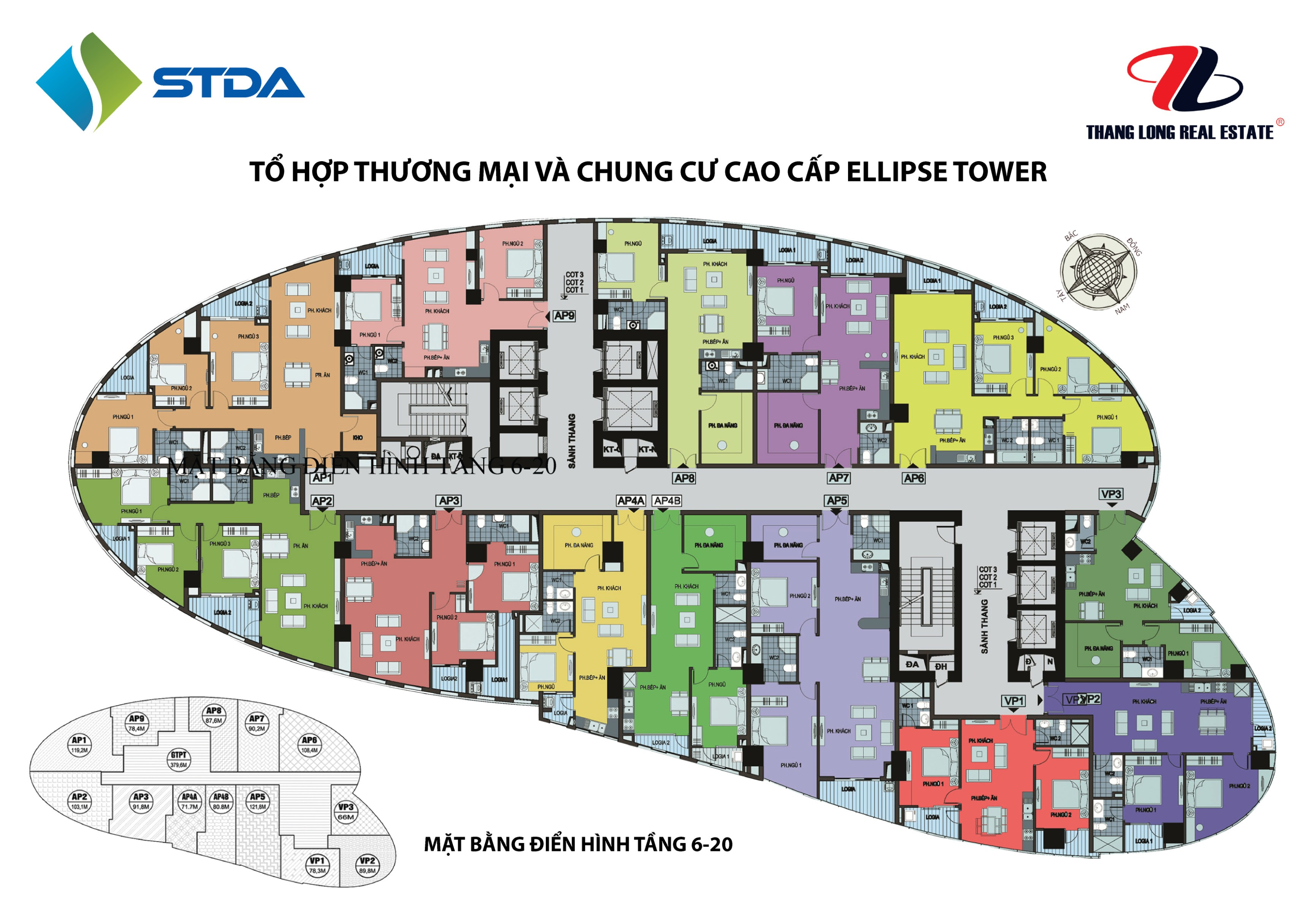 Sơ đồ mặt bằng chung cư Ellipse Tower