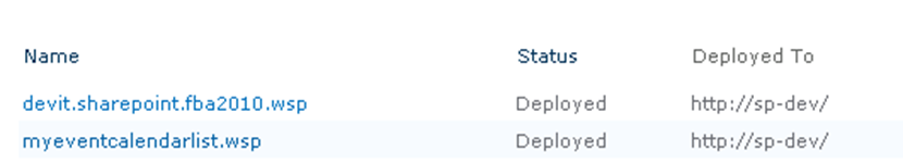 solution deployment status
