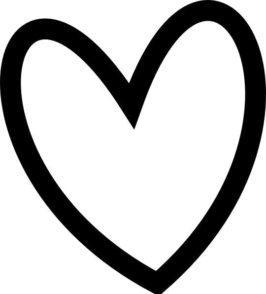 Download Slant Black Heart Outline Clip Art at Clker.com - vector ...
