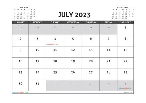 Print a calendar for july 2023 quickly and easily. free printable july 2023 calendar 12 templates